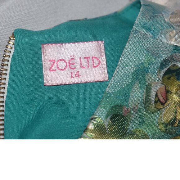 Zoe Ltd 3D Floral Applique Fairy Girls Party Dress 12 14 - Picture 9 of 12